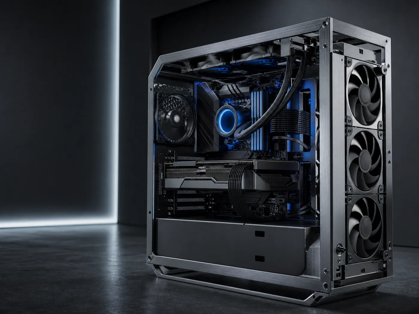 PCBuilder hero render of a custom desktop tower